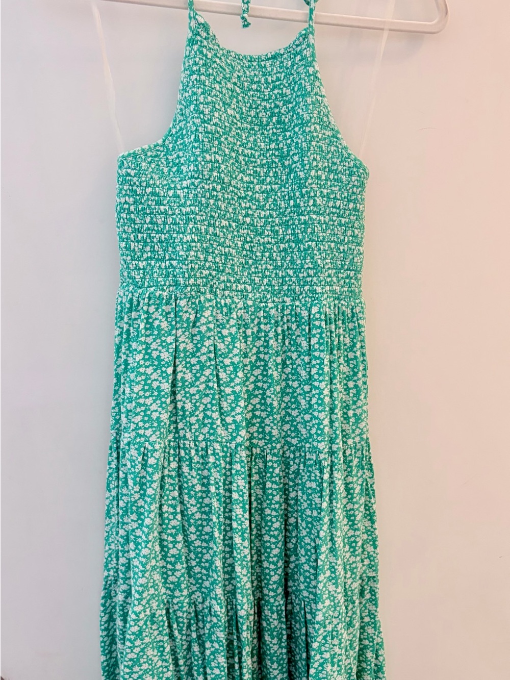 American Eagle Outfitters Green Floral Halter Sundress